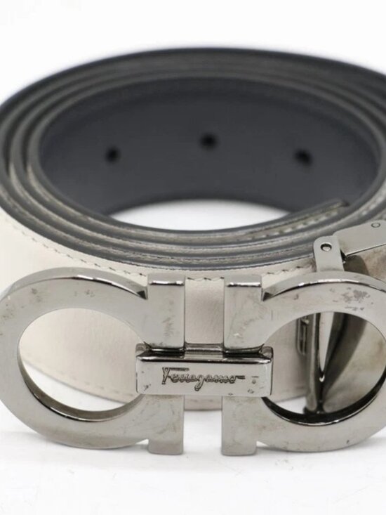 Salvatore Ferragamo Reversible Leather Gancini Belt 42\
